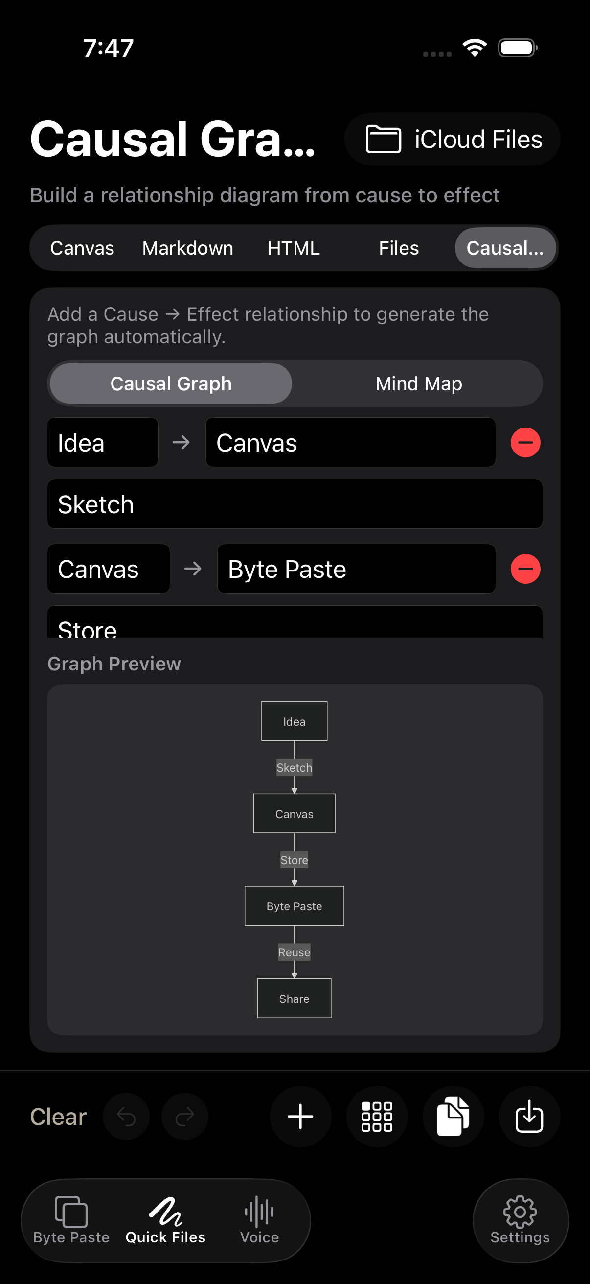 Real causal diagram editor in English