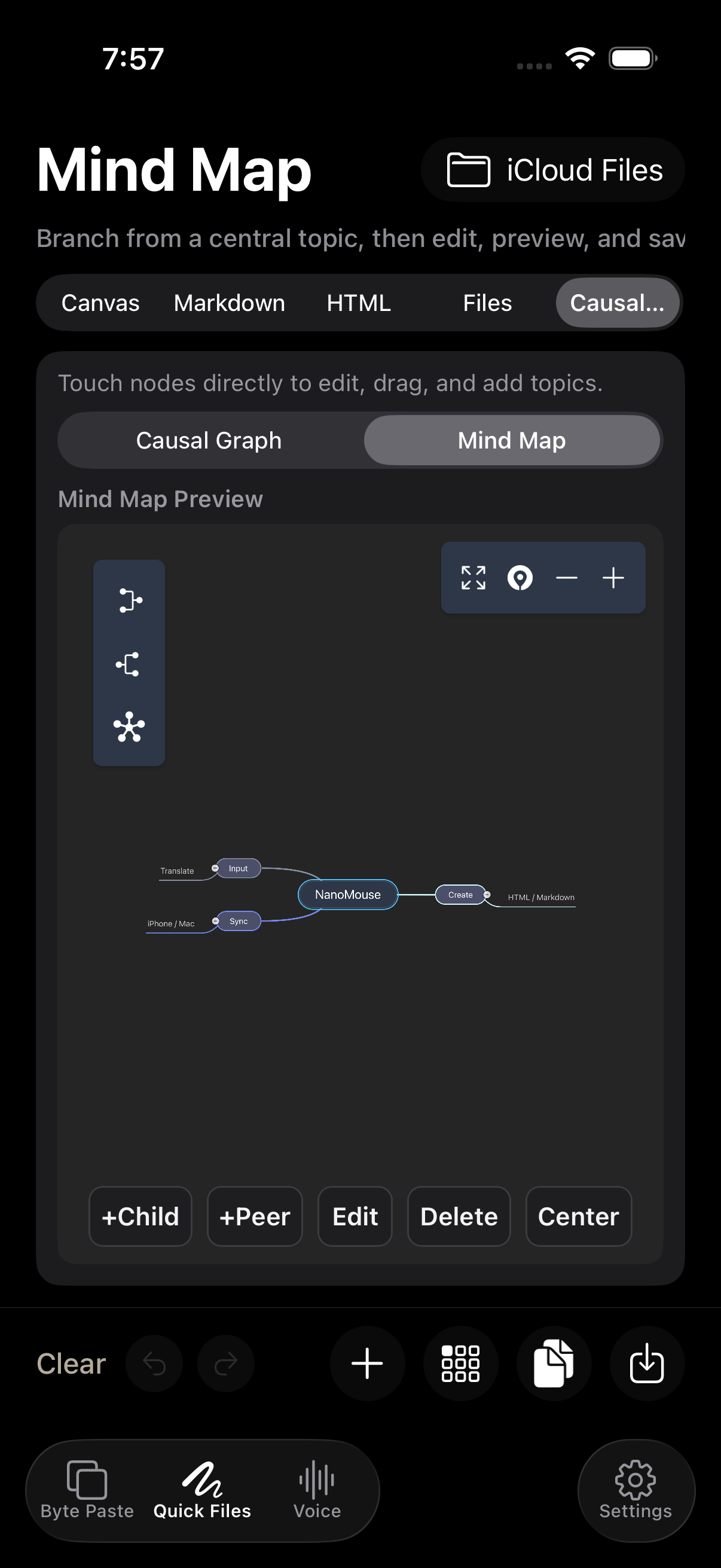 Real mind map editor in English