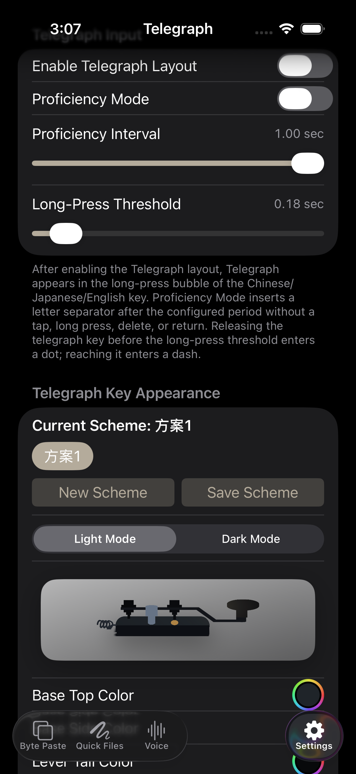 Telegraph keyboard settings in English