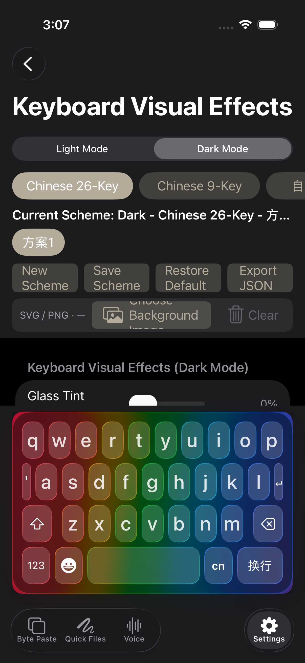 Real dark Chinese 26-key appearance preview