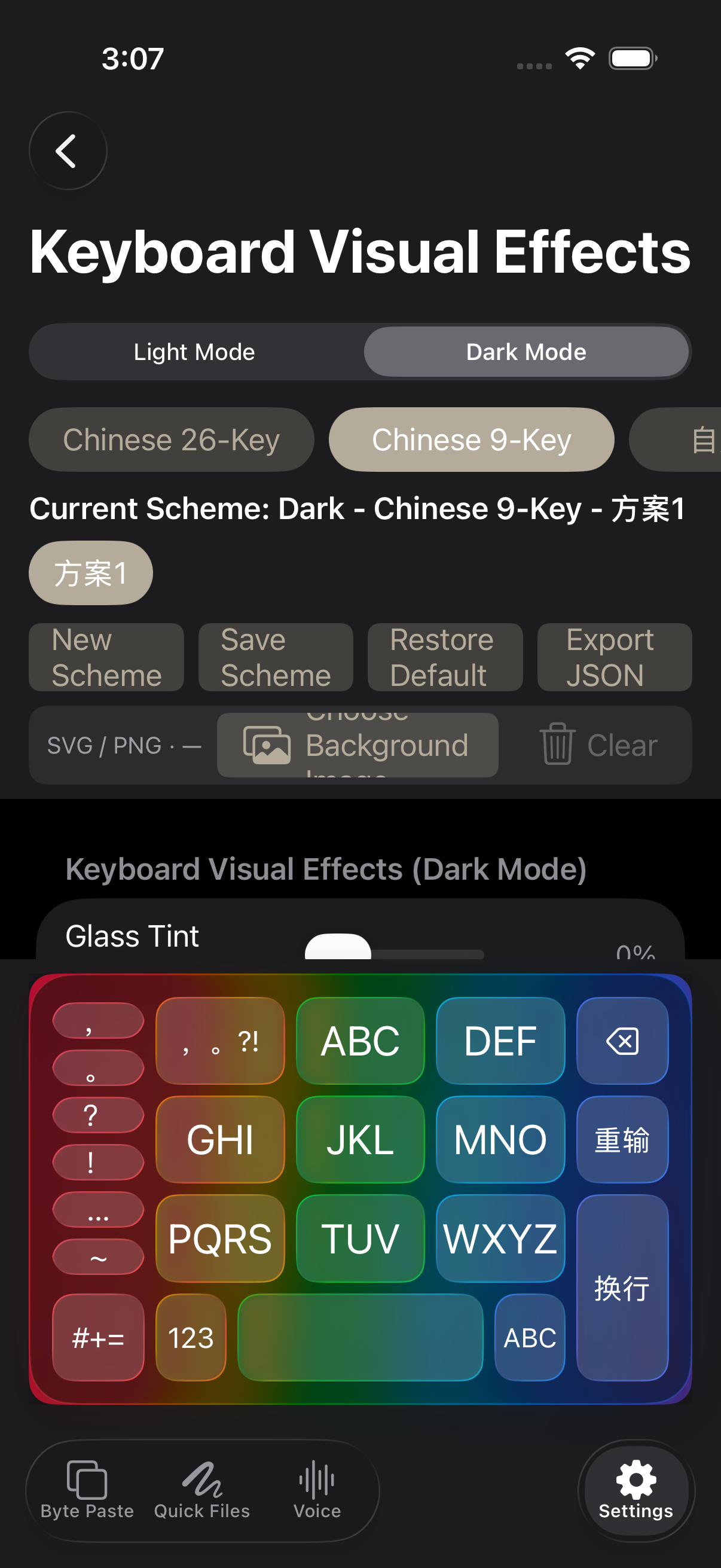 Complete Chinese 9-key keyboard preview in English